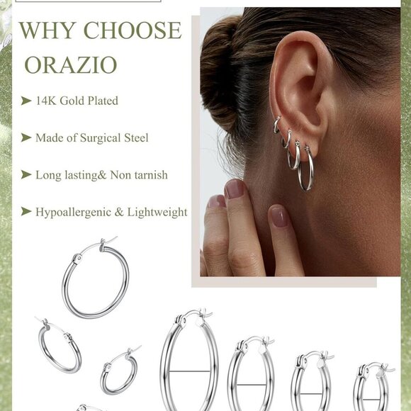 4 Pairs of Stainless Steel Hoop Earrings Set for Women - 10MM to 20MM Sizes - Picture 2 of 8